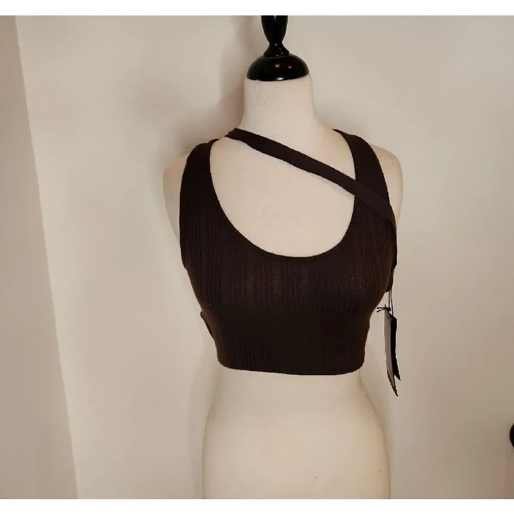 Dolls Kill CLUB EXX Brown Strappy Back Top SIZE L NWT